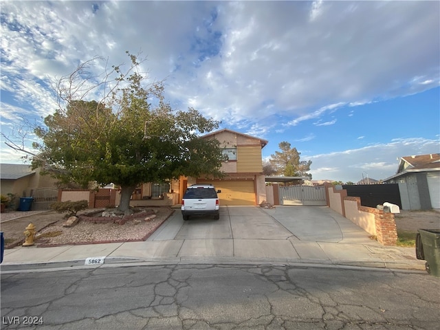 view of front of home with a garage