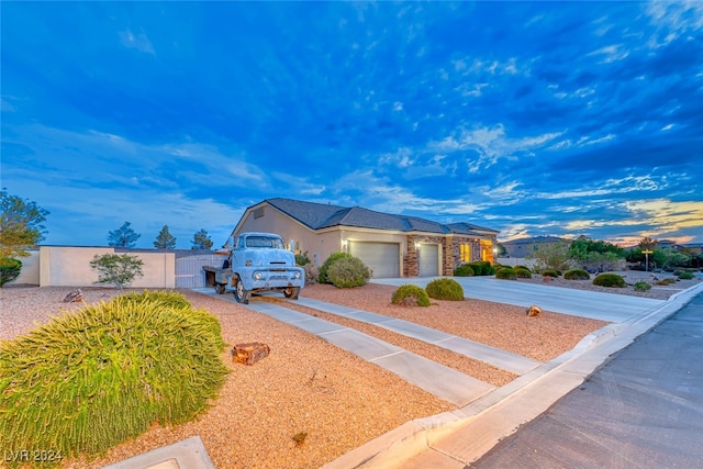 view of front of home featuring a garage