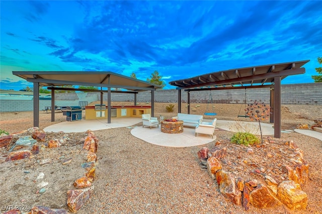 view of yard with a patio area