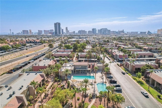 5185 Indian River Dr Unit 225, Las Vegas, NV 89103 - bird's eye view of skyline and a pool area