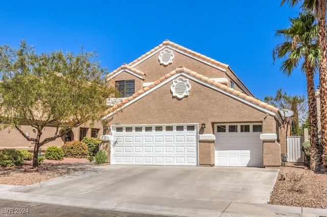 view of front property with a garage