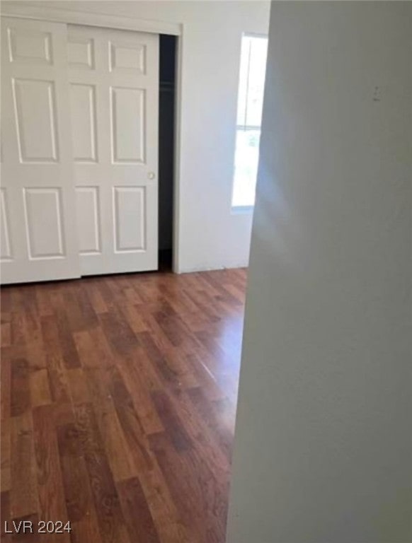 interior space with hardwood / wood-style floors and a closet