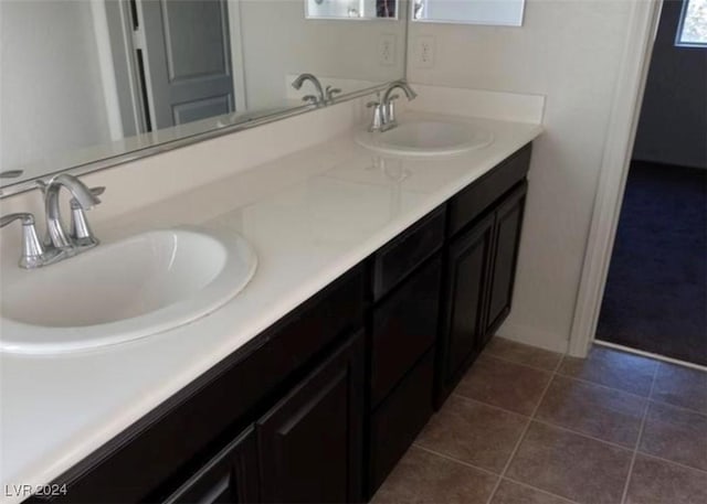 bathroom featuring vanity and tile patterned floors