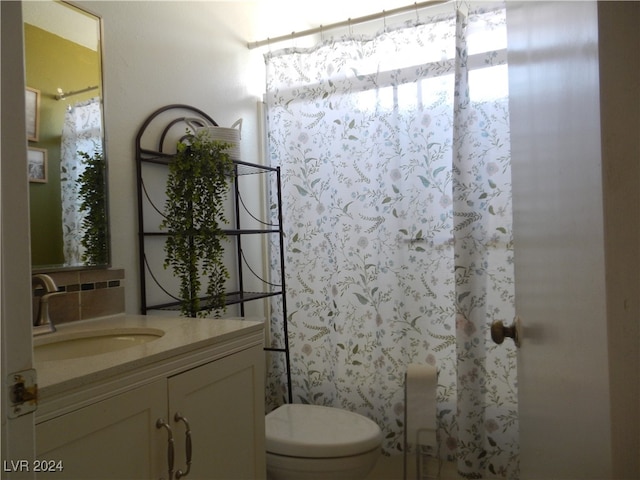 bathroom with toilet and vanity