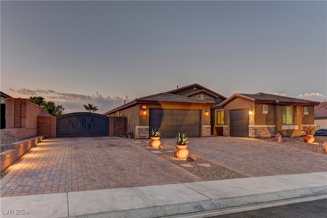 view of front of house featuring a garage