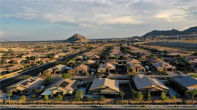 drone / aerial view with a mountain view