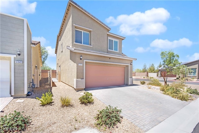 view of front property with a garage