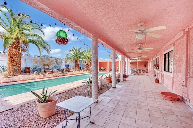 view of patio with ceiling fan