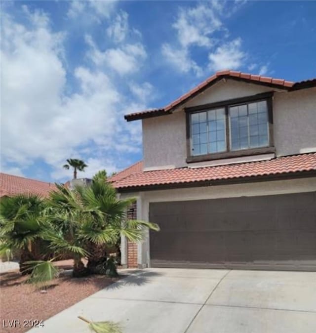 exterior space featuring a garage