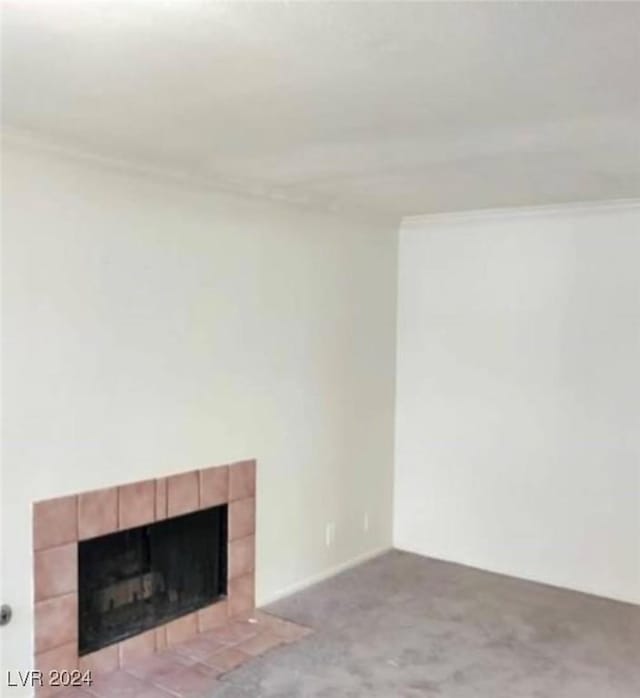 unfurnished living room featuring a fireplace