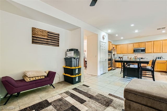 view of tiled living room