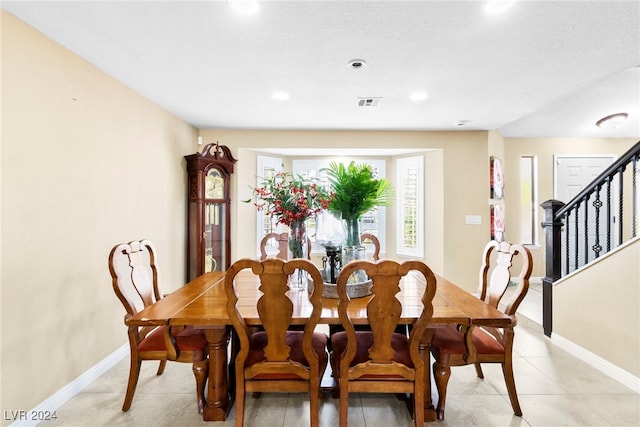 view of tiled dining room