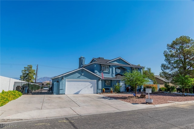 view of front of property featuring a garage