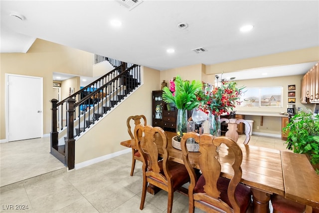 view of tiled dining space