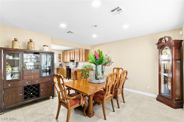 view of tiled dining room