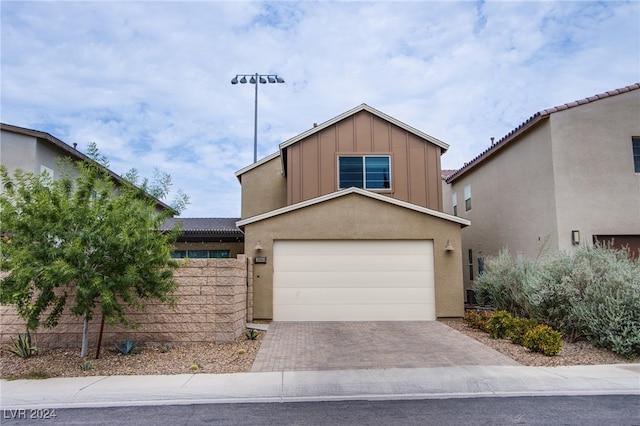 view of front of house featuring a garage