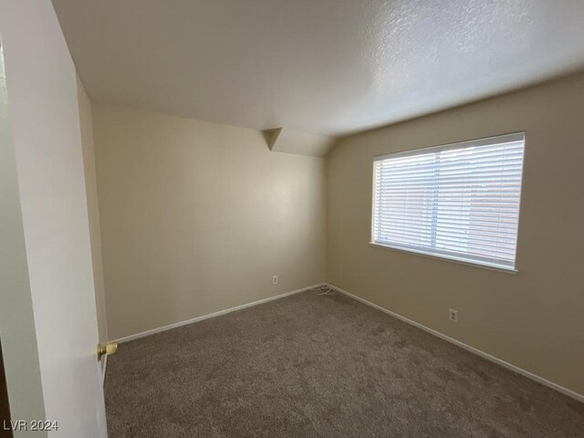 carpeted spare room with a textured ceiling