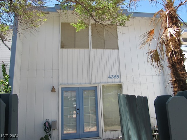 entrance to property featuring french doors