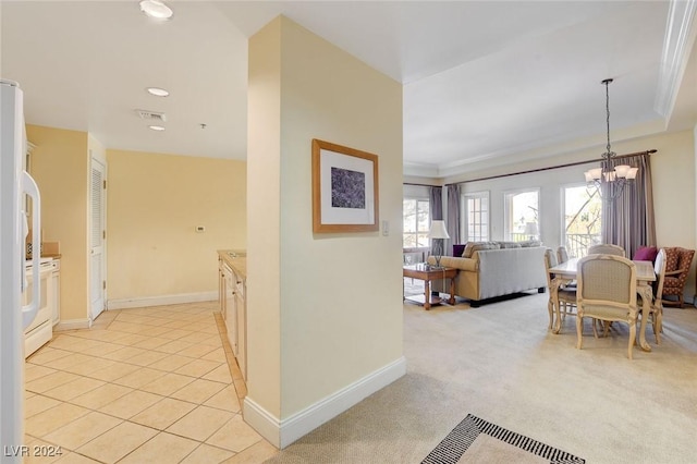 30 Strada Di Villaggio 204, Henderson, NV 89011 - hall featuring a chandelier, light tile patterned floors, and recessed lighting