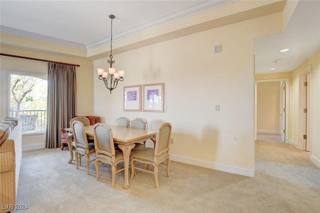 30 Strada Di Villaggio 204, Henderson, NV 89011 - dining room featuring light carpet, a chandelier, and ornamental molding