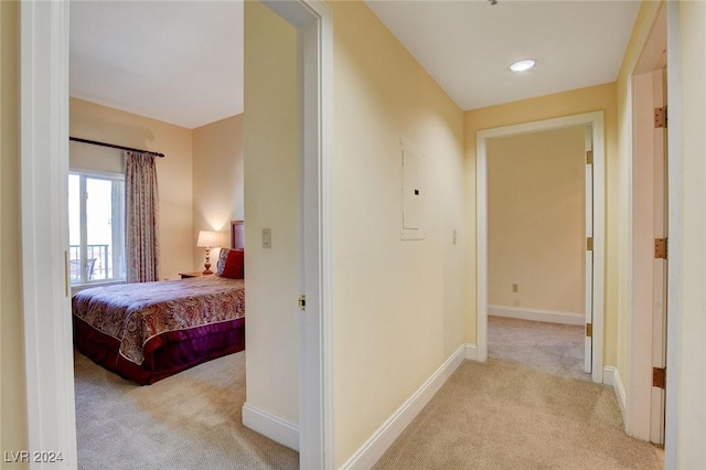 30 Strada Di Villaggio 204, Henderson, NV 89011 - hallway featuring carpet, electric panel, and recessed lighting