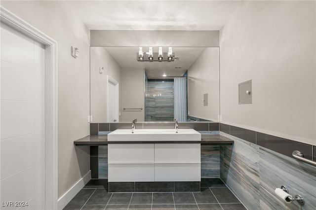 bathroom featuring vanity and tile patterned floors