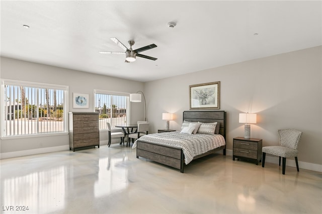 bedroom with ceiling fan