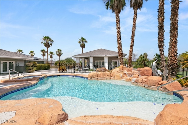 view of pool with a patio area