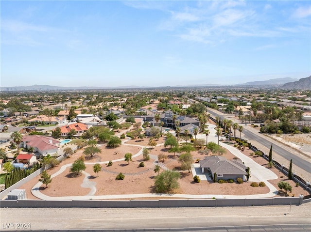 bird's eye view with a mountain view