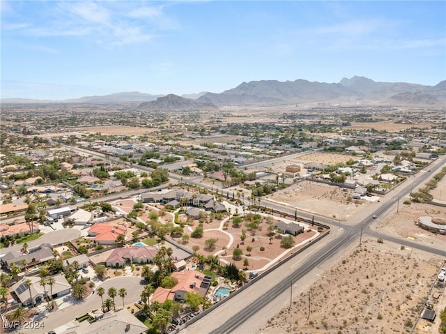 drone / aerial view with a mountain view