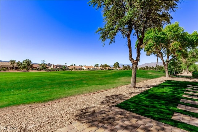 view of property's community featuring a lawn