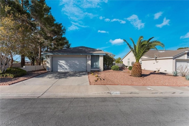 single story home with a garage