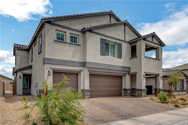 view of front of house with a garage