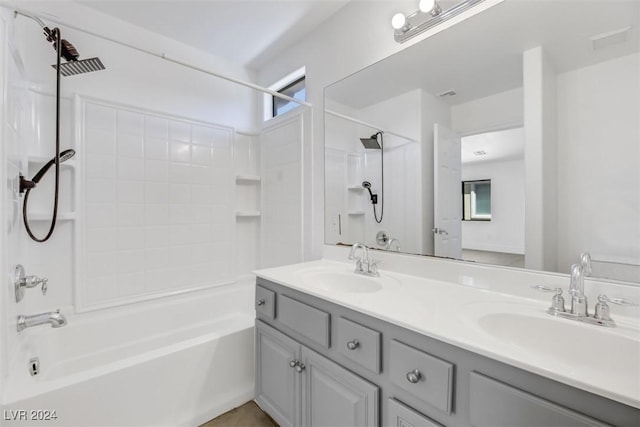 bathroom with vanity and shower / bathtub combination