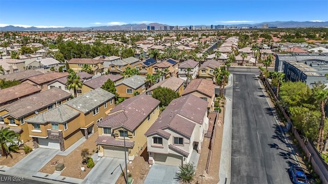 aerial view with a mountain view