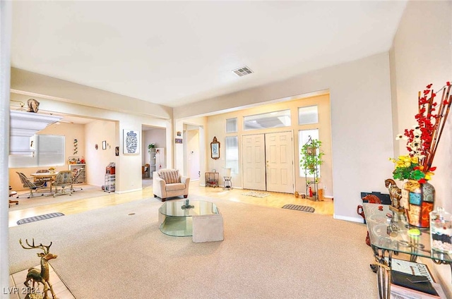 entrance foyer with visible vents and baseboards