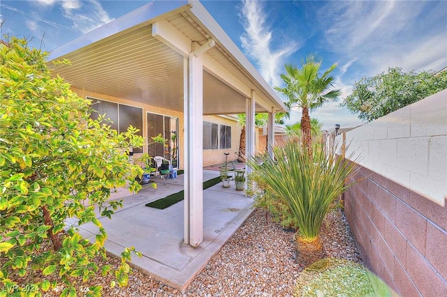 view of patio with a fenced backyard