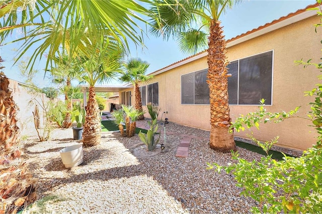 view of yard with fence