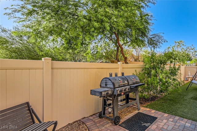 view of patio with grilling area