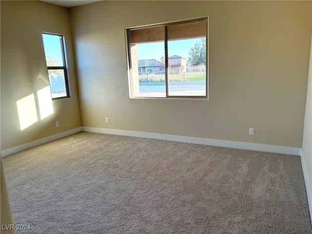 carpeted empty room featuring plenty of natural light