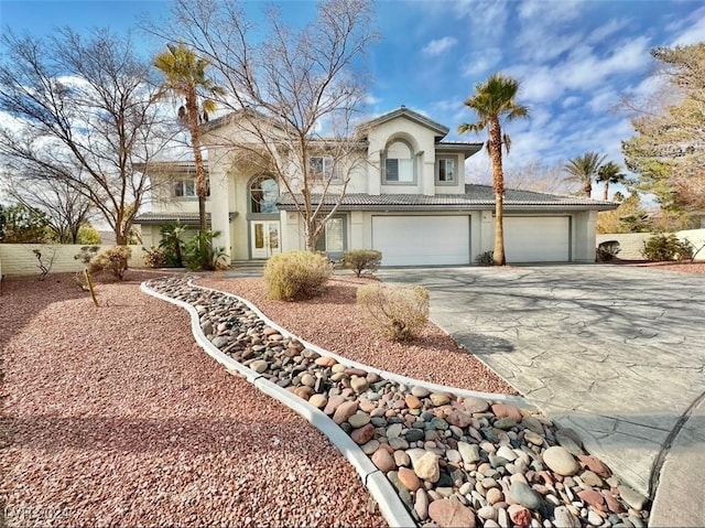 view of front of house with a garage