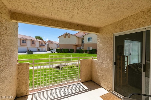 balcony with a residential view