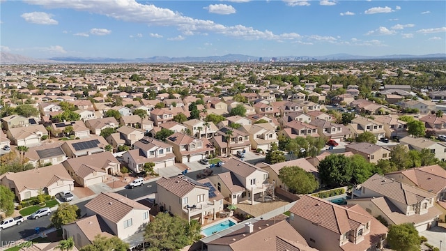 aerial view with a mountain view