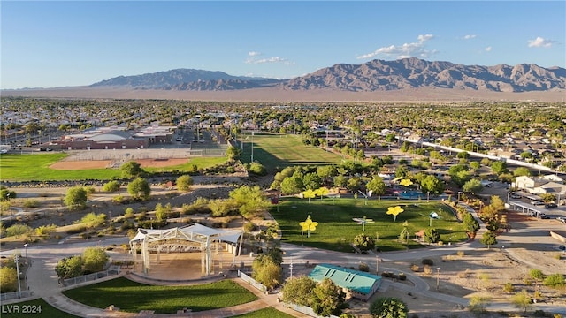 bird's eye view featuring a mountain view