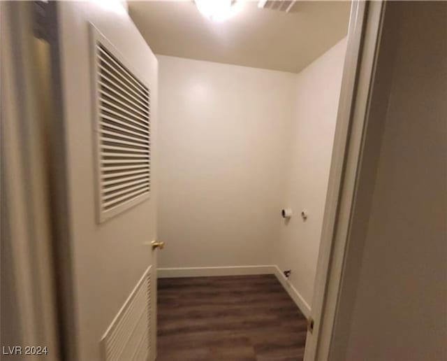 laundry room featuring dark hardwood / wood-style flooring