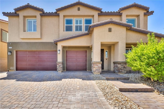 view of front of house with a garage