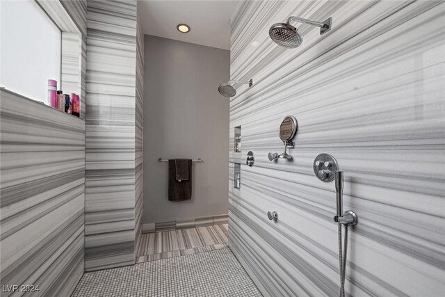 bathroom featuring walk in shower