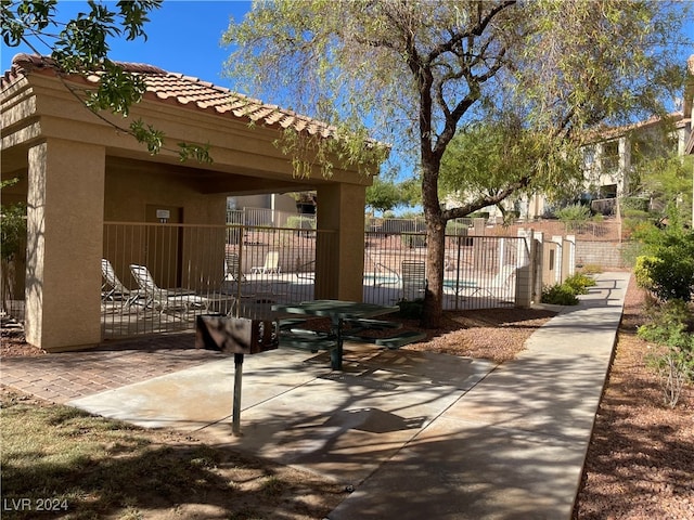 exterior space with a gazebo