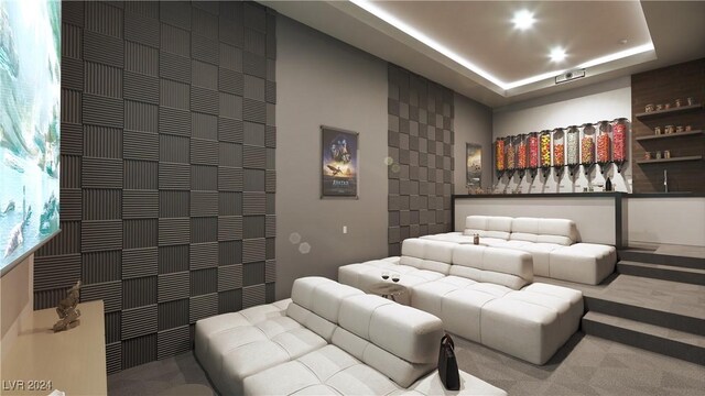 view of carpeted home theater