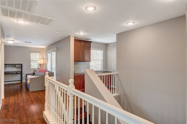 hall featuring dark hardwood / wood-style floors